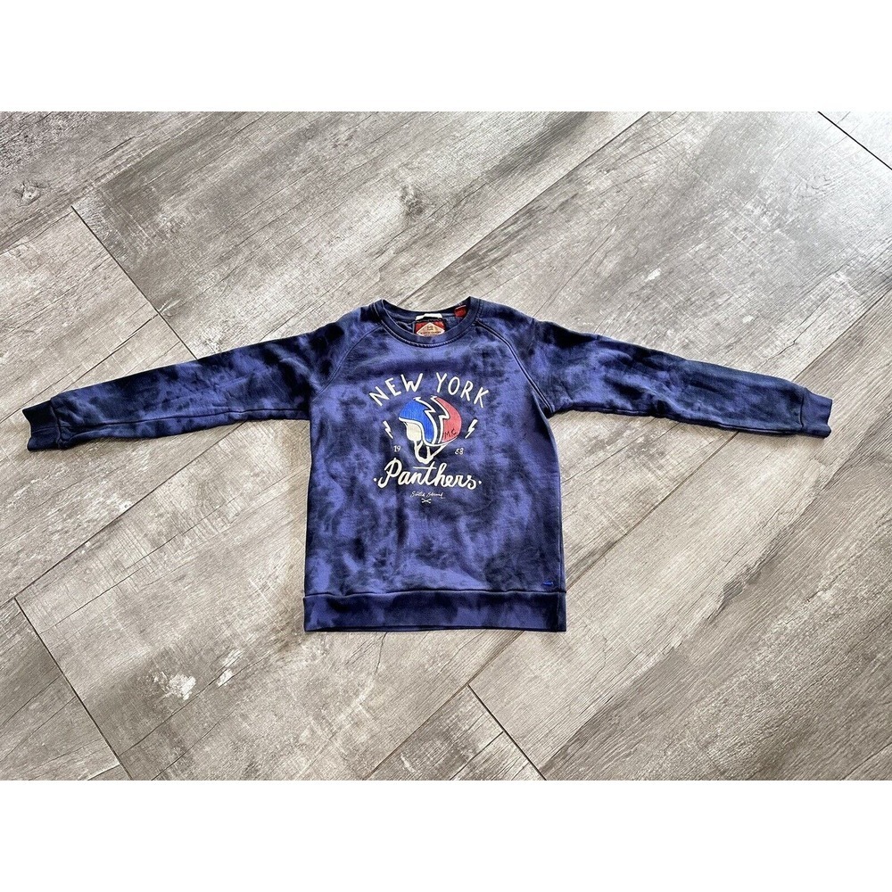 Scotch Shrunk Sweater Boys Size 14 Blue Tye‎ Dye Sweatshirt New York Panthers